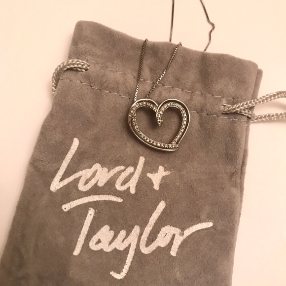 Silver and Diamond Heart Pendant Necklace - Picture 3 of 7